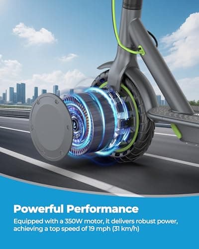 Roinside Electric Scooter - 8.5" Solid Tires, 350W Motor, Up to 19 MPH& 16 Miles Long-Range Commuting Folding E-Scooter for Adults with Dual Braking System and Smart App 6