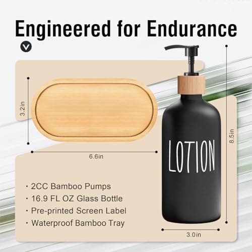 MOMEEMO Black Soap Dispenser Bathroom Set, Hand Soap and Lotion Set Suitable for Bathroom Decor. (Black) 6