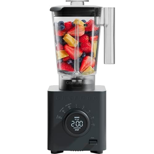 Chefman Obliterator 48 oz Countertop Blender for Smoothies, 1380W Motor to Crush Ice, Nuts, and Frozen Fruit with Stainless Steel Blade, Auto Blend Function, Includes Tamper and Scraper
