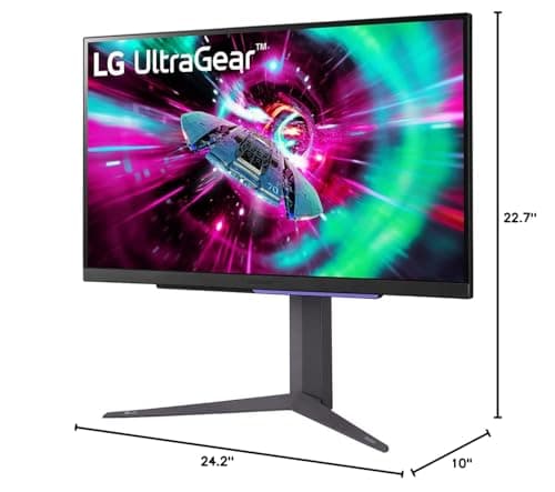 LG 27" Ultragear 4K UHD (3840x2160) Gaming Monitor, 144Hz, 1ms, VESA DisplayHDR 400, G-SYNC and AMD FreeSync Premium, HDMI 2.1, DisplayPort, 4-Pole HP Out DTS HP:X, Tilt/Height/Pivot Stand, Black 17