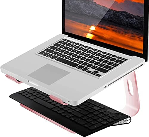 Orionstar Laptop Stand Aluminum Laptop Riser Compatible with Mac MacBook Air Pro 10 to 15.6 Inch Notebook Computer, Ergonomic Elevator Holder (Pink) 5