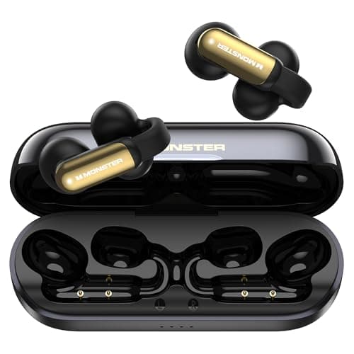 Monster AI Translation Earbuds Open AC601, 3-in-1 Translator Wireless Earphones, Bluetooth 6.0 Open Earbuds with 115 Languages Translation, Real-Time AI & Touch Control Wireless Headphone (Black)