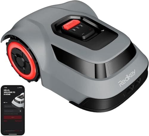 Redkey MGC1000 Robot Lawn Mower with 390ft Boundary Wires for 0.12 Acre (1/8 Acre), 45% Slope, 70Mins Runtime, Auto Recharge, Automatic Robotic Lawn Mower w/Precise Location & Breakpoint Detection