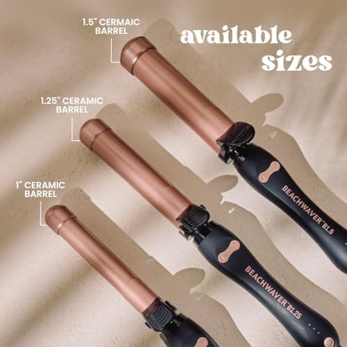 The Beachwaver Co. B1.25 Rotating Curling Iron - Midnight Rose | Automatic 1 1/4-Inch Ceramic Curling Iron - Larger Barrel Size for Medium-to-Long Hair! | Auto-Shut Off, Travel-Friendly, Dual Voltage 8