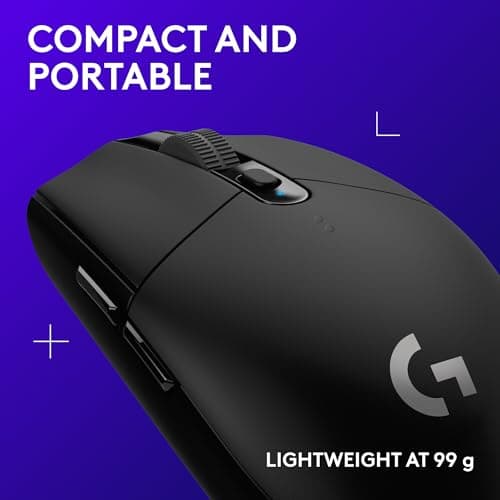 Logitech G305 Lightspeed Wireless Gaming Mouse, Hero Sensor, 12,000 DPI, Lightweight, 6 Programmable Buttons, 250h Battery, On-Board Memory, Compatible with PC, Mac - Black 7