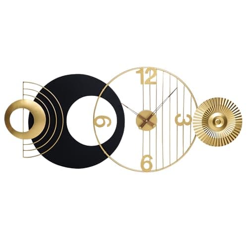 Tiuposr 39x19 Inch Modern Abstract Wall Clock Silent Non-Ticking Battery Operated, Decorative Analog Clock, Oversized Art for Living Room, Bedroom, Entryway, Office & Home Decor 9