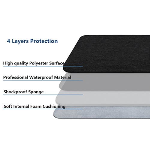 Kogzzen 16 15.6 15.4 15 Inch Laptop Sleeve Waterproof Shockproof Case Notebook Bag Compatible with MacBook Pro 16/15/ Surface Laptop 15/ Surface Book 2 15, Dell HP Lenovo Acer Asus Samsung - Black 5