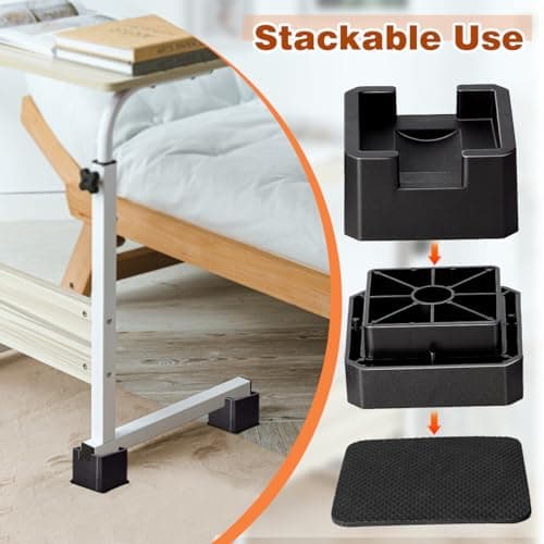 Feeloco Bed Risers,2 Inch Heavy Duty Furniture Riser for Legs,Adjustable Bed Lifts Risers for Sofa,Table,Desk,Couch,Chair,Bed Frame Accessories(Black 4 Pack,2 Inch) 6