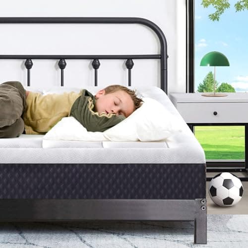 ONENICE 5 Inch Twin Mattress for Kids, Cooling Breathable Gel-Memory Foam Plus Removable Pillowtop Single Mattress in a Box, CertiPUR-US Certified, Fiberglass-Free