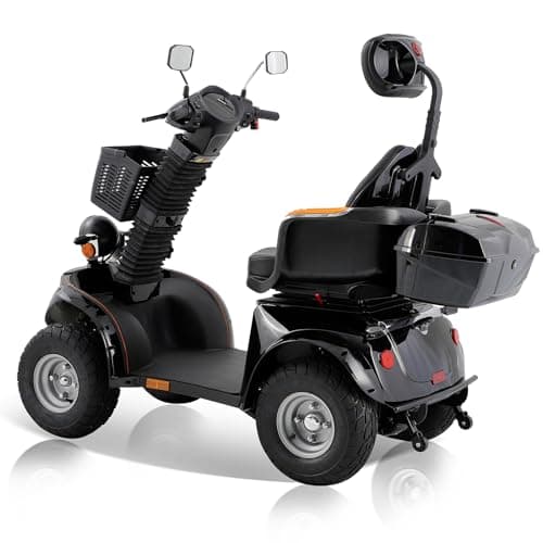 WIILAYOK Heavy Duty 4 Wheels Mobility Scooter, All Terrain Electric Mobility Scooters for Seniors and Adults, 1000W Motor, Fat Tire, Adjustable Handle and Seats, 500lbs Capacity, 31-36 Miles of Range 8