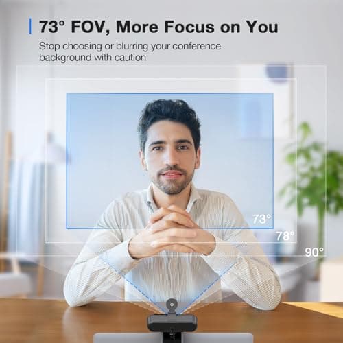 EMEET C960 4K Webcam for PC, 4K UHD CMOS Sensor, PDAF Auto Focus, Dual Omnidirectional Mics, Auto Light Correction, 73° FOV, Plug&Play Webcam w/Privacy Cover, Works w/Zoom/Teams/Skype/Google Meet 7