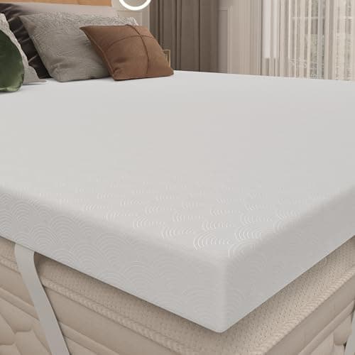 Zenzy 2" Full Bamboo Mattress Topper Cover, Oeko-TEX Certified, Ultra-Soft Zippered Topper Protector with Adjustable Straps, Washable (Cover Only) 7