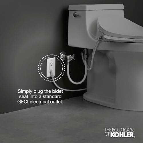Kohler PureWash E580 Elongated Bidet Toilet Seat, White, Quiet-Close Lid Prevents Slamming, Self-Cleaning Wand, Adjustable Water Pressure with Multiple Cleansing Options 5