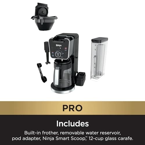 Ninja Drip Coffee Maker With K Cup Combo, DualBrew Pro Specialty Coffee System, Coffee Machine Compatible with K-Cup Pods, 12 Cup Single Serve Coffee Makers with Paper Filter, CFP301 10