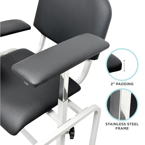 Adjustable Phlebotomy Blood Draw Chair with Armrest – Comfortable, Durable, and Ergonomic Chair for Medical Labs, Clinics, and Hospitals, Easy-to-Clean 6
