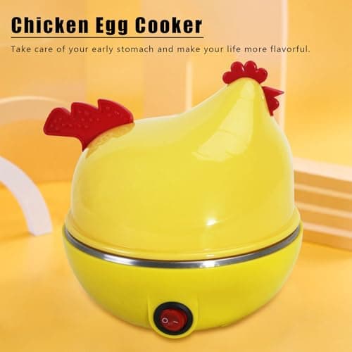 Chicken-shaped Egg Boiler - Electric Egg Poacher, Electric Egg Cooker, Rapid Egg Boiler, Multifunctional Egg Steamer | Auto Shut Off Design, 7-Egg Capacity, Adorable Kitchen Gadget (Yellow) 2