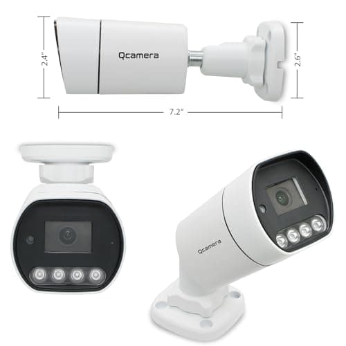 Q-camera 1080P Bullet Security Camera 2MP 4 in 1 Hybrid TVI/CVI/AHD/CVBS Analog CCTV Wired Outdoor Cameras 2.8mm Lens IP67 Waterproof 100ft 4 LEDs IR Night Vision Surveillance Bullet CCTV Camera 6