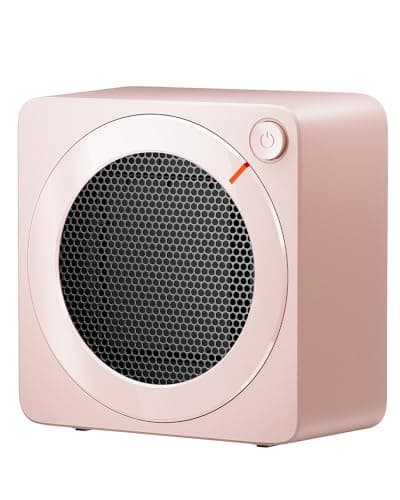Gaiatop Mini Space Heater, Lightweight PTC Ceramic Fast Heating 500W Energy Efficient for Indoor Use, Overheating & 45° Tip-Over Protection, Portable Desk Electric Heaters for Office Home Pink