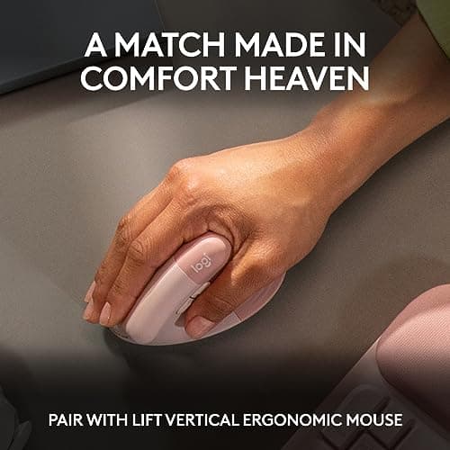 Logitech Wave Keys Wireless Ergonomic Keyboard with Cushioned Palm Rest, Comfortable Natural Typing, Easy-Switch, Bluetooth, Logi Bolt Receiver, for Multi-OS, Windows/Mac - Rose 8