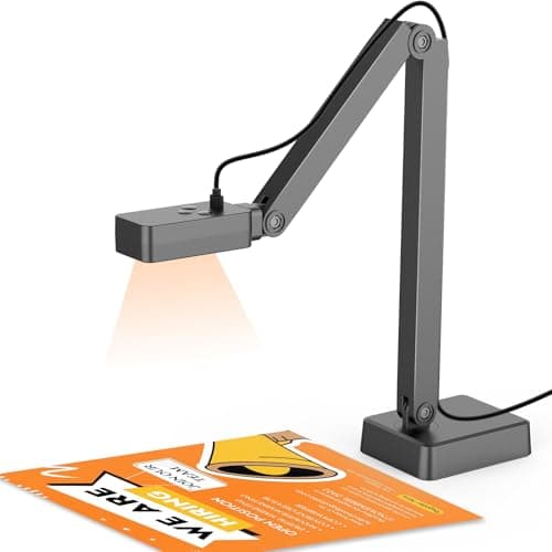 4K Document Camera for Teachers, USB Doc Cam with Auto Focus & Mic, Durable Alloy Stand, Foldable A3 Overhead Scanner with LED Light, Plug & Play for Zoom, Classroom, Mac, Windows, Chromebook