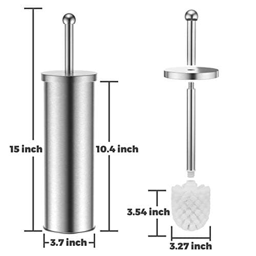 JIGA Toilet Brush and Holder, Stainless Steel Toilet Bowl Brush, Bathroom Toilet Bowl Scrubber Brush with Stiff Bristles 6
