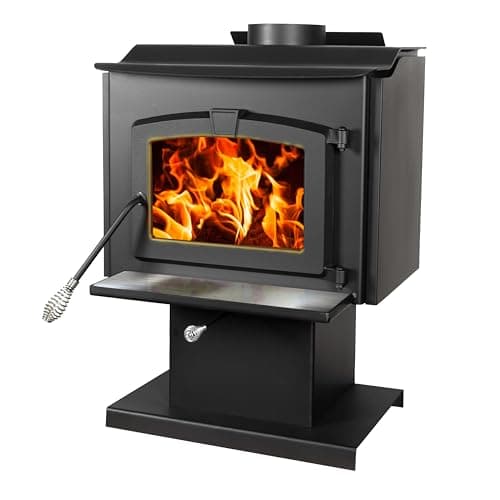 Pleasant Hearth 1,800 Sq. Ft. Wood Stove with Stainless Steel Ash Lip and Blower