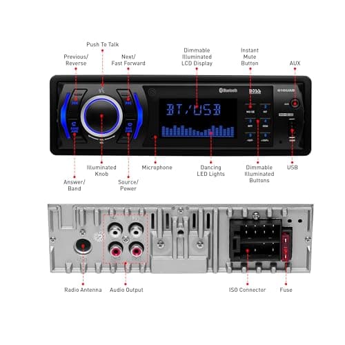 BOSS Audio Systems 616UAB Car Stereo With Bluetooth - Single DIN, MP3, USB, Aux-in, AM/FM, No CD DVD Player 5