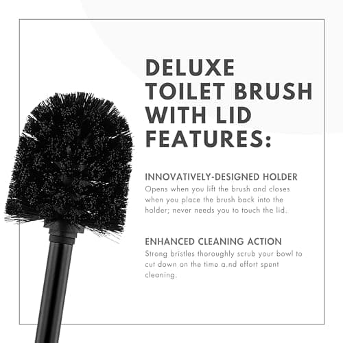 ToiletTree Products Deluxe Toilet Brush with Lid - Black 3