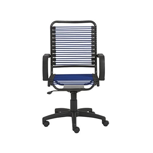 Euro Style Bradley Bungie Office Chair | Two-Lock Tilt with 360° Swivel | Adjustable Height | Blends Functionality for Home and Business Needs | Blue with Graphite Frame and Black Base