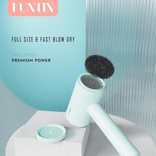 Funtin Hair Dryer Blow Dryer with Diffuser Brush Comb 1800W Full Accessories for Women Professional Tifunny Blue 5
