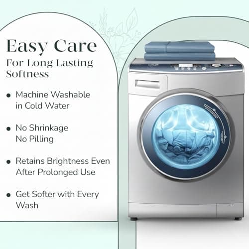 Feather & Stitch 1 Piece Fitted Sheet Queen Size, 100% Cotton Damask Sateen Weave, Striped Breathable, Stretchable Elastic Sheet for Mattress 18 inch Deep Pocket, 500TC Premium Ultra Soft - Blue 9