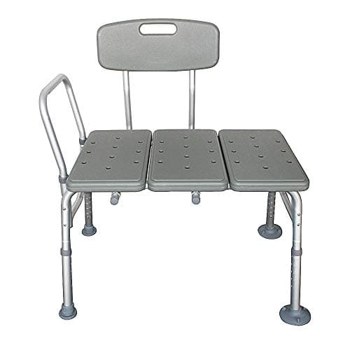 Winado Tub Transfer Bench for Bathtub with Backrest & Armrest, Supports up to 330 lbs Aluminium Alloy Bath Chair, Gray
