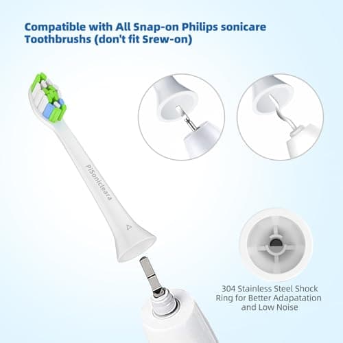 Pisonicleara Replacement Toothbrush Heads(10-pc) Compatible with Philips Sonicare Electric Tooth Brush Electric Tooth Brush Refill 4100 Hx6920 Hx9023 6