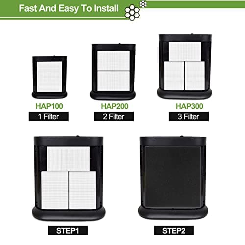 6 Pack HPA300 HEPA Filter Replacement for Honeywell Air Purifiers HPA300 Series, HPA300, HPA304, HPA8350, HPA300VP, HPA3300b, HPA5300, Replace HRF-R3, Pack of 6 HEPA R and 8 Pre filters A HRF-AP1 5