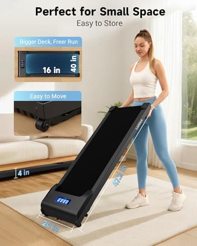 Lichico NeoSilent Walking Pad Treadmill Under Desk for Home with BLDC Core and Extra-Large Belt, App and Remote Control, Portable and Compact for Small Space 7