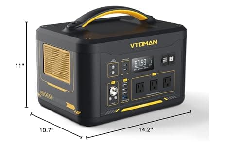 VTOMAN Jump1500X Portable Power Station, 828Wh LiFePO4 Battery Solar Generator with Jump Start, 1500W AC Outlet, 100W PD Type-C, Large Capacity Expandable to 2376Wh for Camping, RV Travel, Home Backup 11