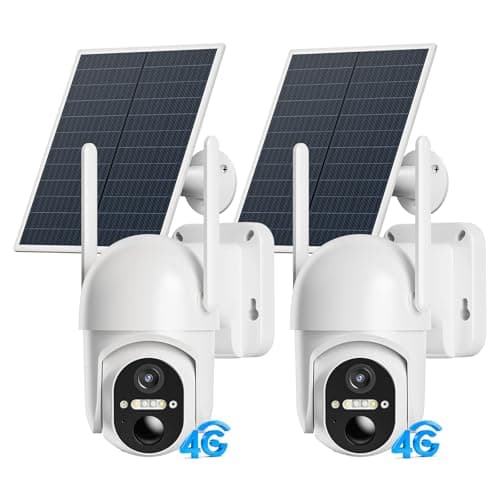 ELYSOO 4G LTE Cellular Security Cameras Outdoor, 2 Pack No WiFi Security Camera Solar Powered with 360° View, 2K Color Night Vision, Includes SIM Card(Support Verizon/AT&T/T-Mobile)
