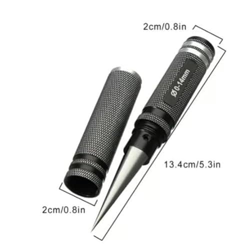 Multipurpose Manual Hole Punch, Steel Metal 0-14mm Hole Puncher Reamer, Multifunctional Woodworking Hole Opener, Drilling Tool for Tool Box, DIY Crafts, Hand Tools (Black) 5