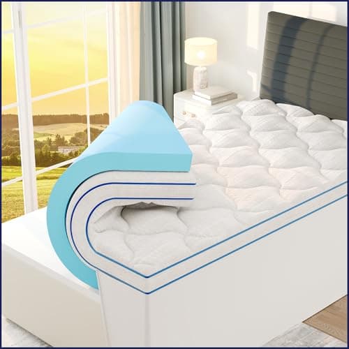 Sleep Lab 4 Inch Memory Foam Mattress Topper - Twin XL - Cooling Gel Memory Foam + Pillow Top