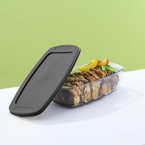 JoyJolt 3pc Loaf Pans for Baking Bread with Lids Baking Set. 1.9 Quart, Large Rectangular Baking Dish With Lid. Oven Pan, Banana Bread Pan, Lasagna Pan Deep with Lid, Bread Saver Container Airtight 8