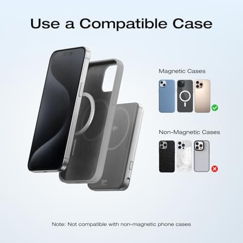 EF ECOFLOW Rapid Power Bank, 5,000mAh Qi2 Certified Wireless Magnetic Portable Charger, 30W Max Fast Charging Battery Pack with Built-in USB-C Cable & Stand for iPhone16/15/14/13/12 Series Only 6