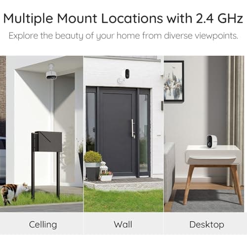 CURISEE Outdoor Security Camera Wireless 2K Camera for Home Security Wireless Outdoor Battery Security Cameras 2.4GHz WiFi Smart Motion Detection,Color Night Vision,Waterproof, Cloud/SD Storage 8