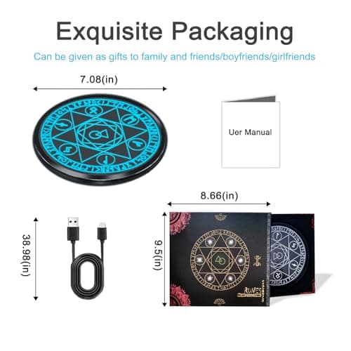 Wireless Charger Magic Qi 15W Wireless Charging Pad,Compatible with iPhone 15 14/14 Pro/14 Pro Max/Xs Max/XR/XS/X/8/8 Plus,Fast Charging S10/S10+/S9/S8/Note 10/10+/9/8 (No AC Adapter) 7