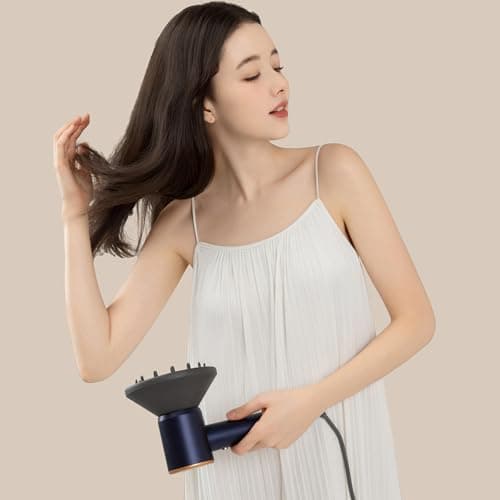 AINA Hair Dryer,Blow Dryer with Diffuser Brush Comb for Women - BLDC Hair Dryer - Brushless Motor, 110,000 RPM Lightweight,Ionic Travel, 3 Magnetic Attachments 110V/ALCI(Vader Black) 7