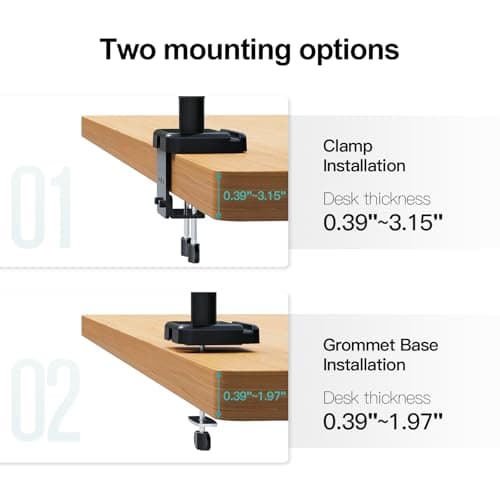 MOUNT PRO Triple Monitor Mount, 3 Monitor Desk Mount for Three Screens up to 32 Inch, Full Motion Gas Spring Heavy Duty Arm Hold up to 19.8lbs Each, Black 9