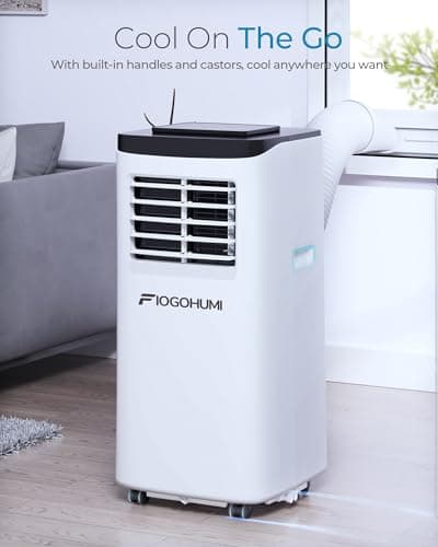 FIOGOHUMI 10000BTU Portable Air Conditioners - Portable AC Unit with Built-in Dehumidifier Fan Mode for Room up to 450 sq.ft. - Room Air Conditioner with 24H Timer & Remote Control Window Mount Kit 8
