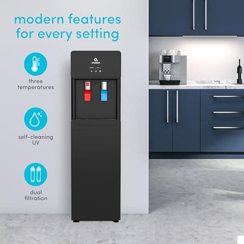 Avalon Self Cleaning Touchless Bottleless Water Cooler Dispenser - Hot & Cold Water, Child Safety Lock, Innovative Slim Design - UL- Black - A7BOTTLELESSBLK 5