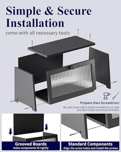 Kitsure Bread Box - Wooden Bread Box for Kitchen Countertop, Large Capacity Kitchen Countertop Organizer, Stylish Bread Storage with Window, Multi-functional Container, Black, 15.0"x8.3"x9.1" (1T) 8