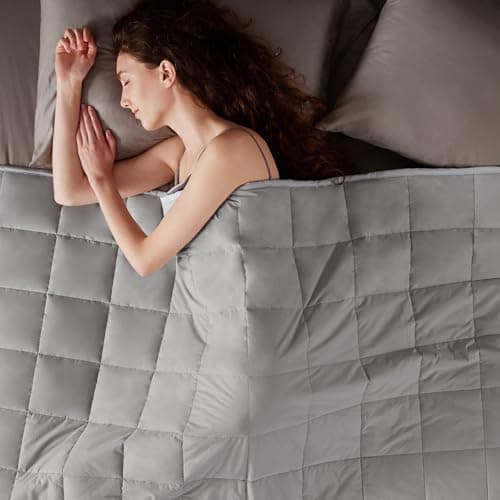 anfie Weighted Blanket King/Queen Size for Adults (80"x87" 20lbs Grey),Cooling Heavy Blanket for Sleeping Perfect for 190-210 lbs, Breathable Blanket for Adults & Couple All Season, Machine Washable 9