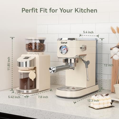 Gevi Espresso Machine 20 Bar with Grinder, Professional Espresso Maker with 35 Precise Grind Settings Burr Coffee Grinders Combos, Super-Automatic Espresso Machines, Gift for Coffee Lover 8
